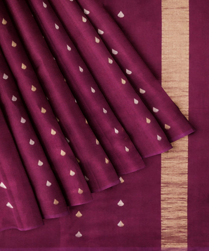 Brown golden sico handwoven venkatagiri saree