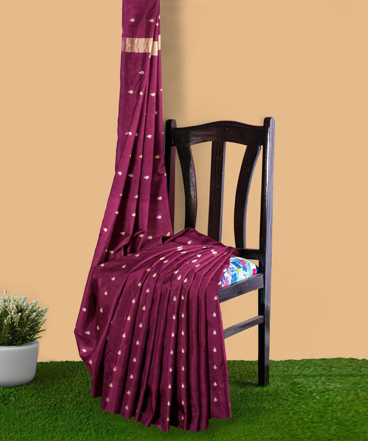 Brown golden sico handwoven venkatagiri saree
