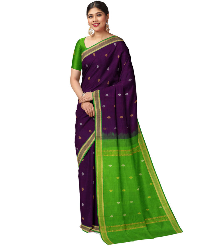 Maoron green sico handwoven venkatagiri saree