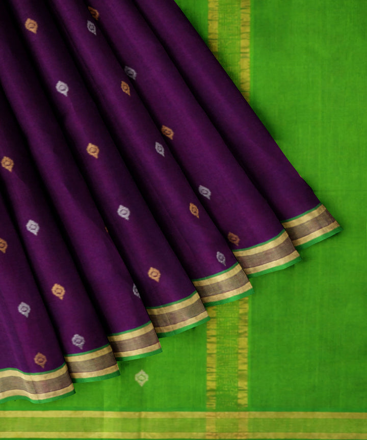 Maoron green sico handwoven venkatagiri saree