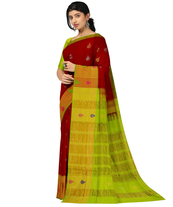 Red light green sico handwoven venkatagiri saree