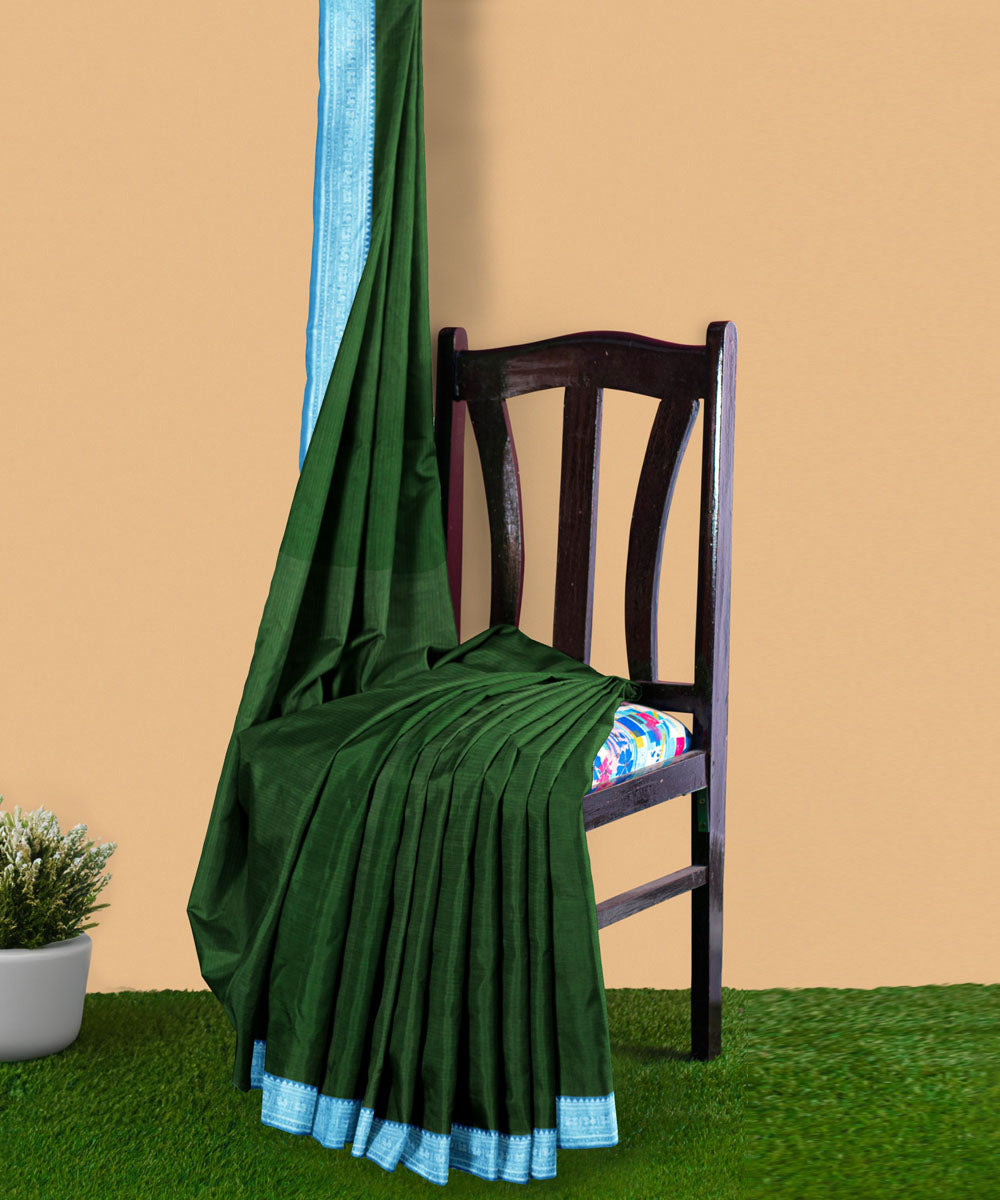 Green blue silk handloom venkatagiri saree
