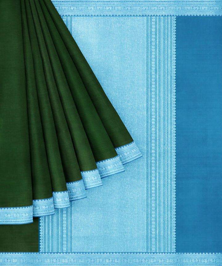 Green blue silk handloom venkatagiri saree