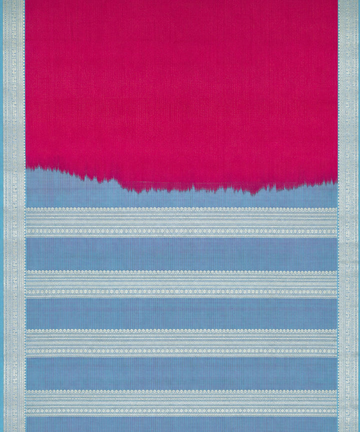 Pink blue silk handloom venkatagiri saree