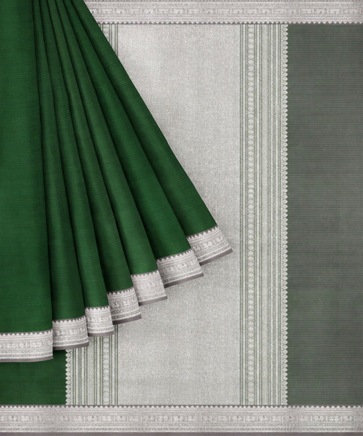 Green white silk handwoven venkatagiri saree