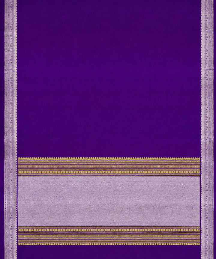 Violet light blue silk handwoven venkatagiri saree