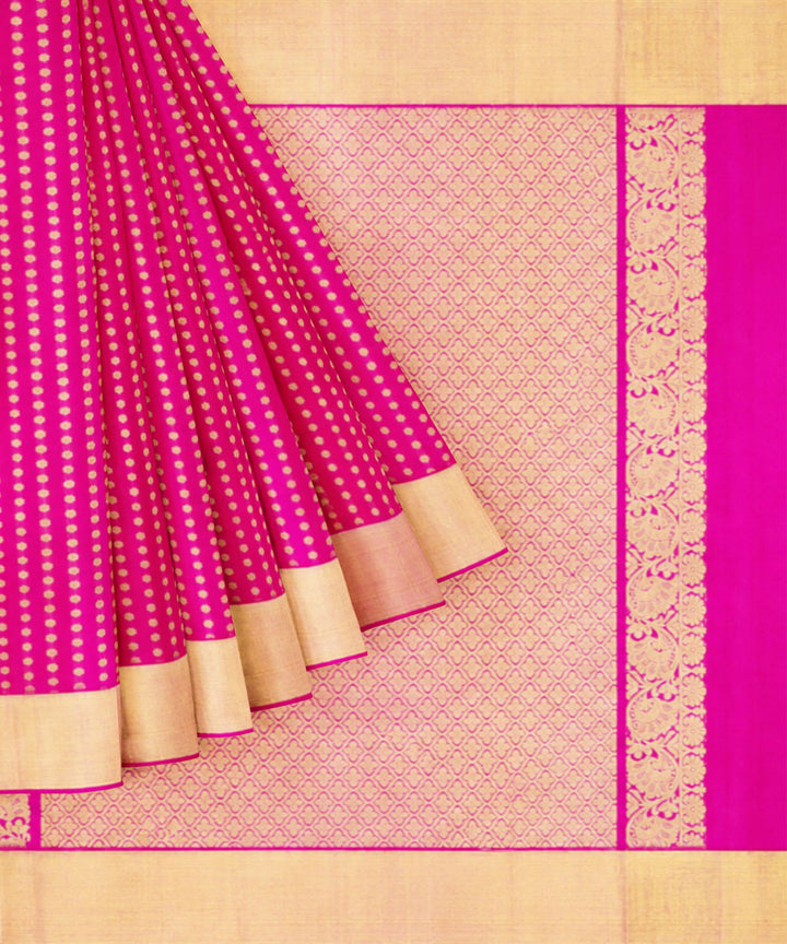 Pink beige silk handwoven venkatagiri saree