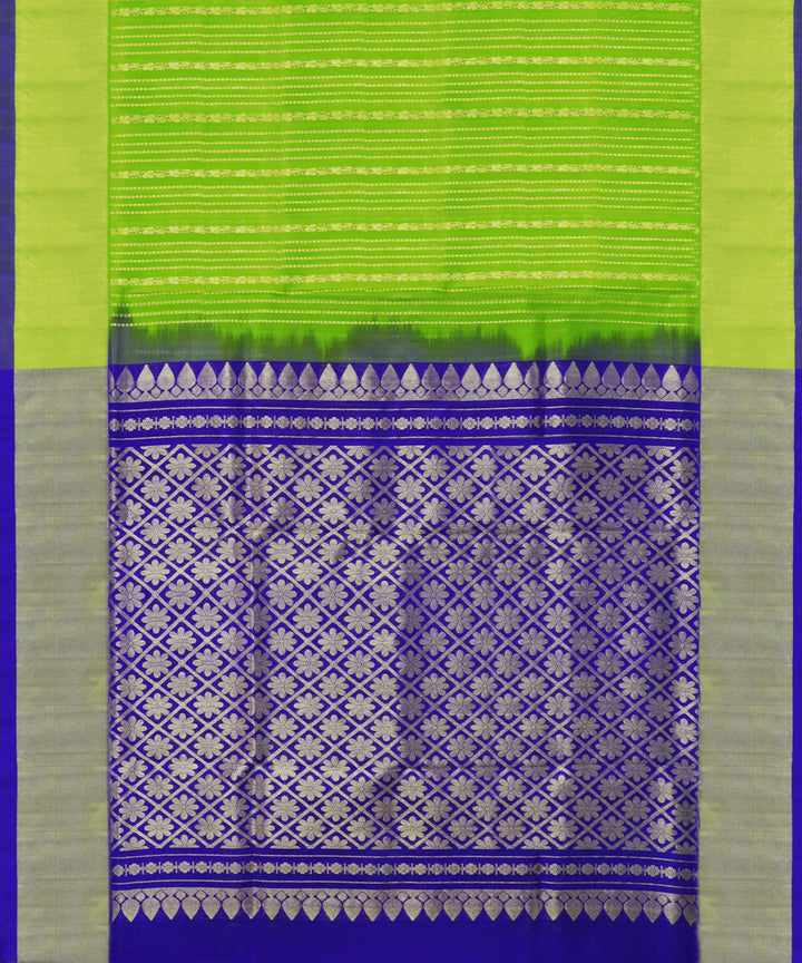 Green blue silk handwoven venkatagiri saree