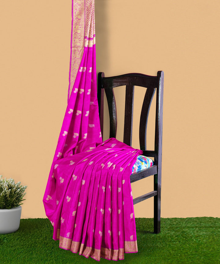 Pink yellow silk handloom venkatagiri saree