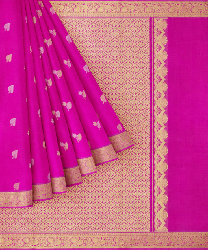 Pink yellow silk handloom venkatagiri saree