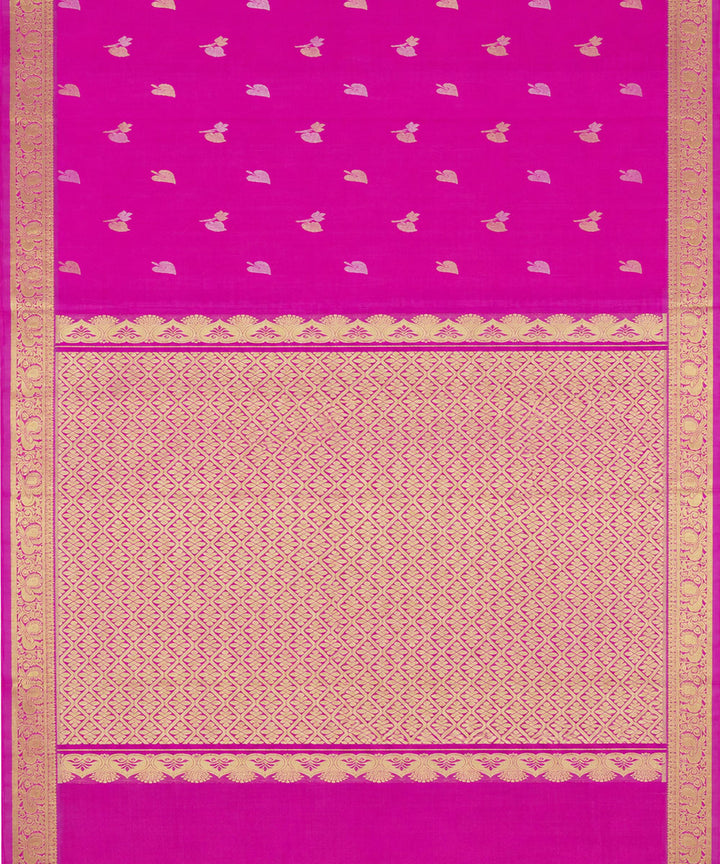 Pink yellow silk handloom venkatagiri saree