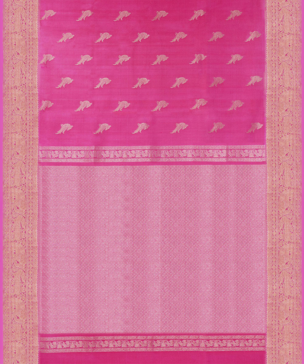 Light pink baby pink silk handwoven venkatagiri saree