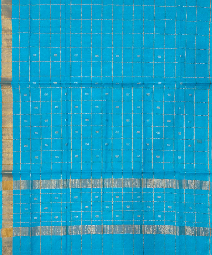 Navy blue striped handwoven venkatagiri cotton saree