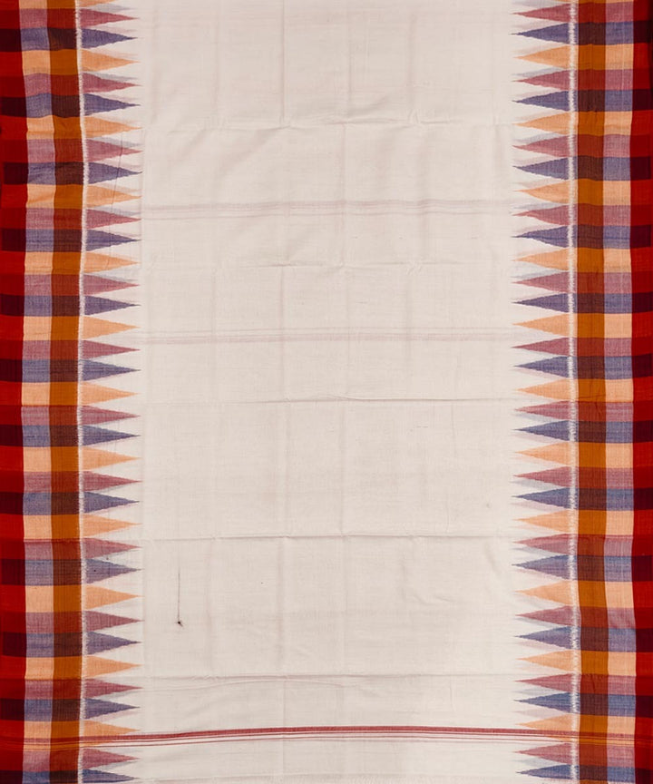 White handwoven cotton sambalpuri dhoti