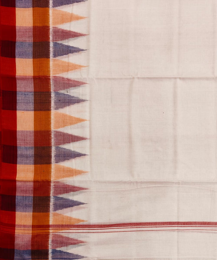 White handwoven cotton sambalpuri dhoti