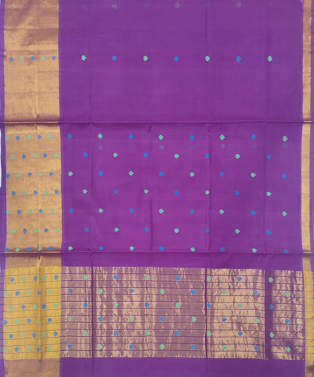 Purple handwoven venkatagiri cotton sareeink