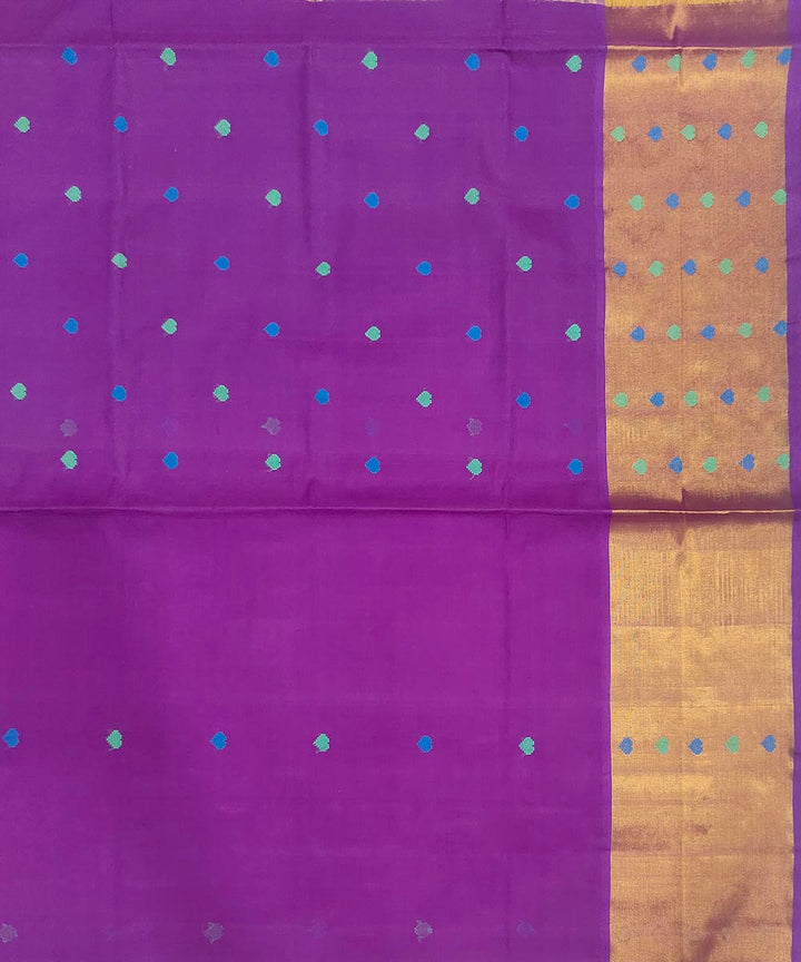 Purple handwoven venkatagiri cotton sareeink