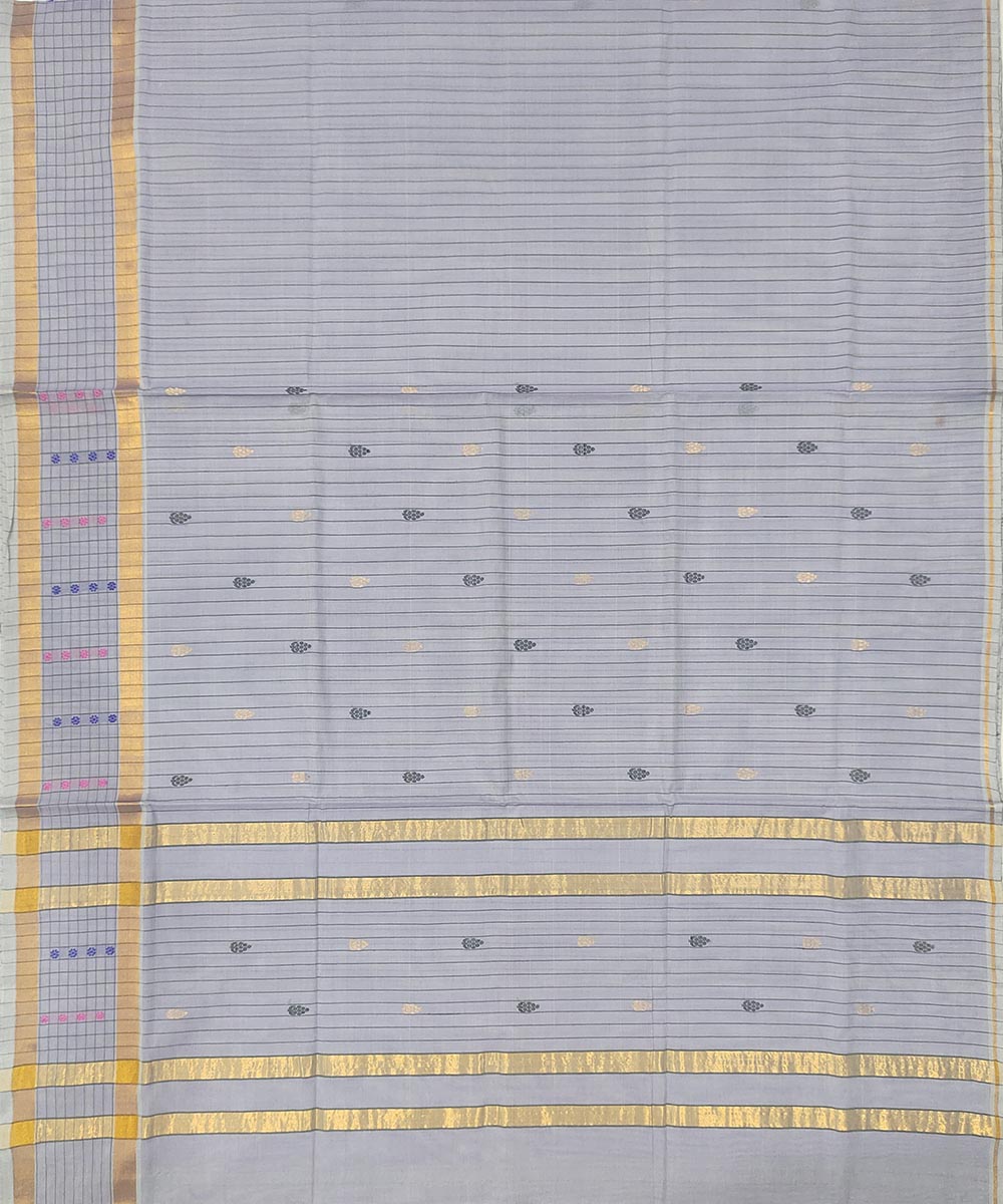 Sky blue handwoven venkatagiri cotton saree