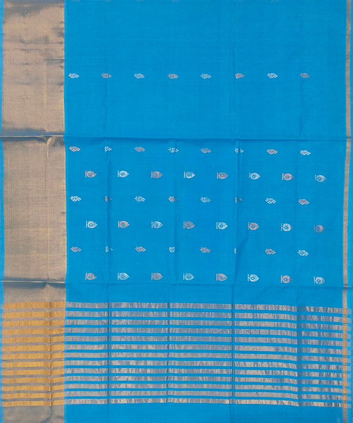 Navy blue handwoven venkatagiri cotton saree