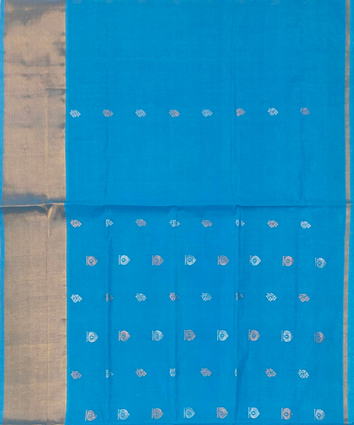 Navy blue handwoven venkatagiri cotton saree