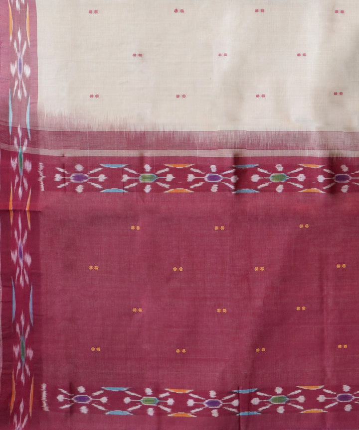 Tan brown and maroon handwoven cotton rajahmundry saree