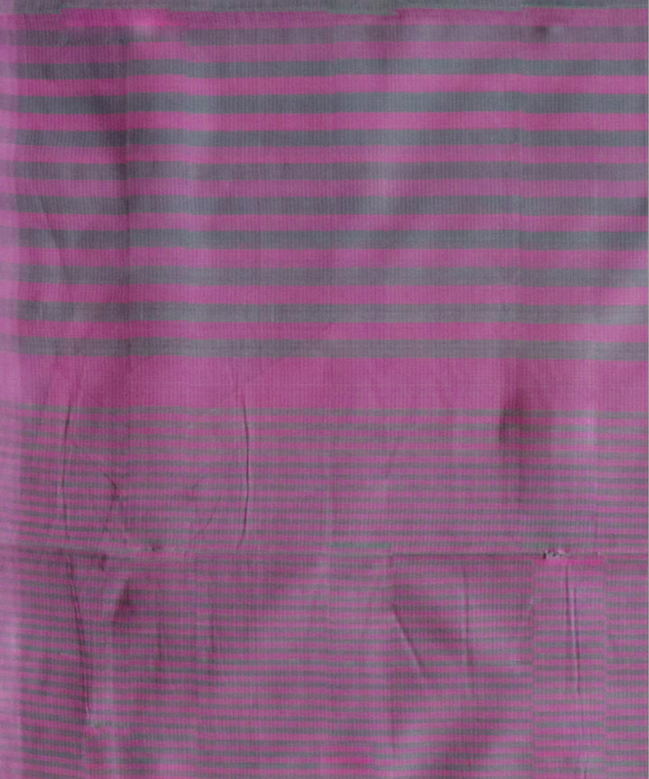 Pink grey stripes handwoven cotton rajahmundry saree