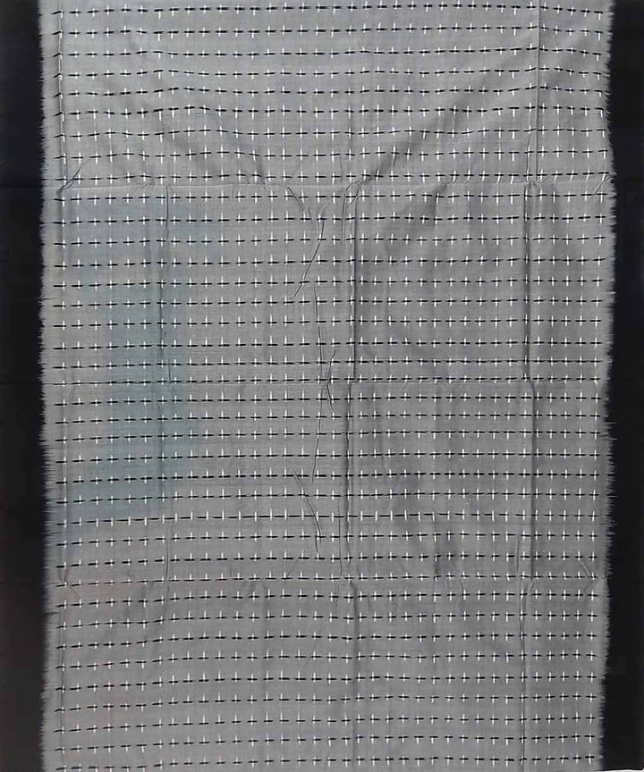 Grey handloom cotton ikat pochampally saree
