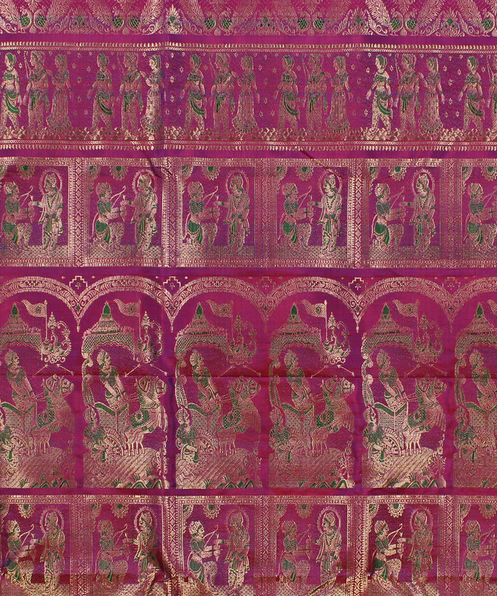Maroon handwoven silk baluchari saree