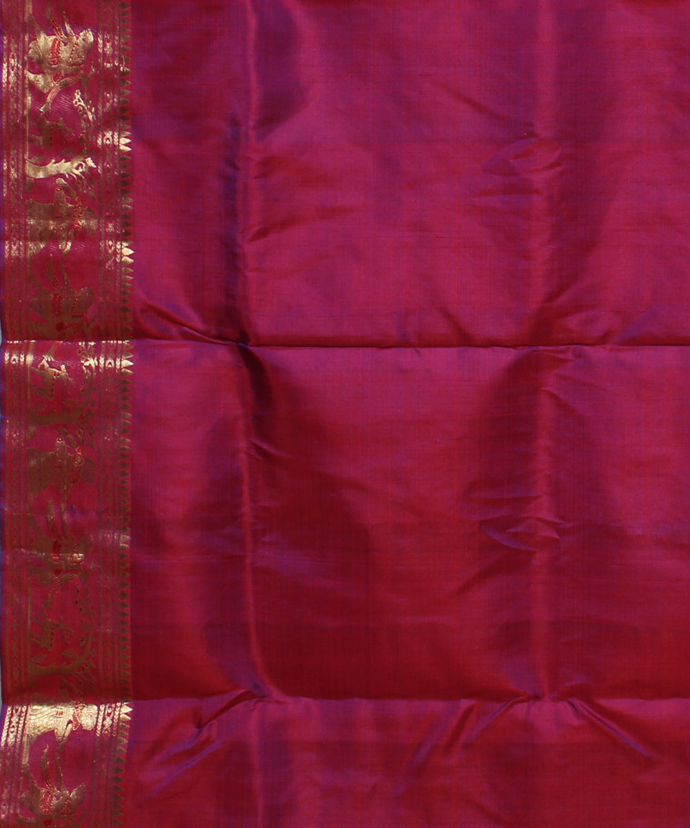 Maroon handwoven silk baluchari saree