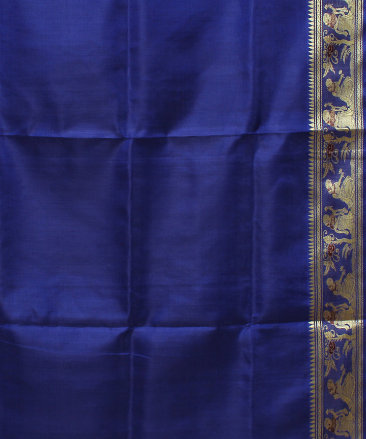Royal blue handwoven silk baluchari saree