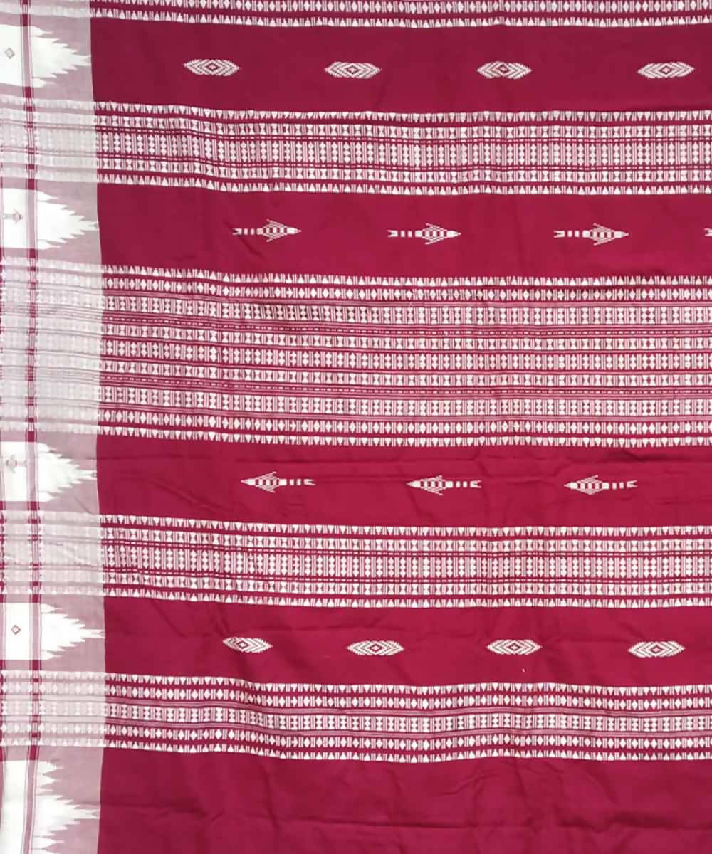 Maroon Natural Dye Kotpad Cotton Handloom Saree