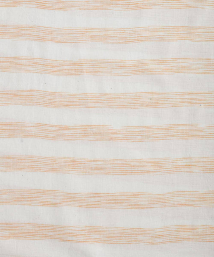 White yellow orange striped handwoven cotton fabric