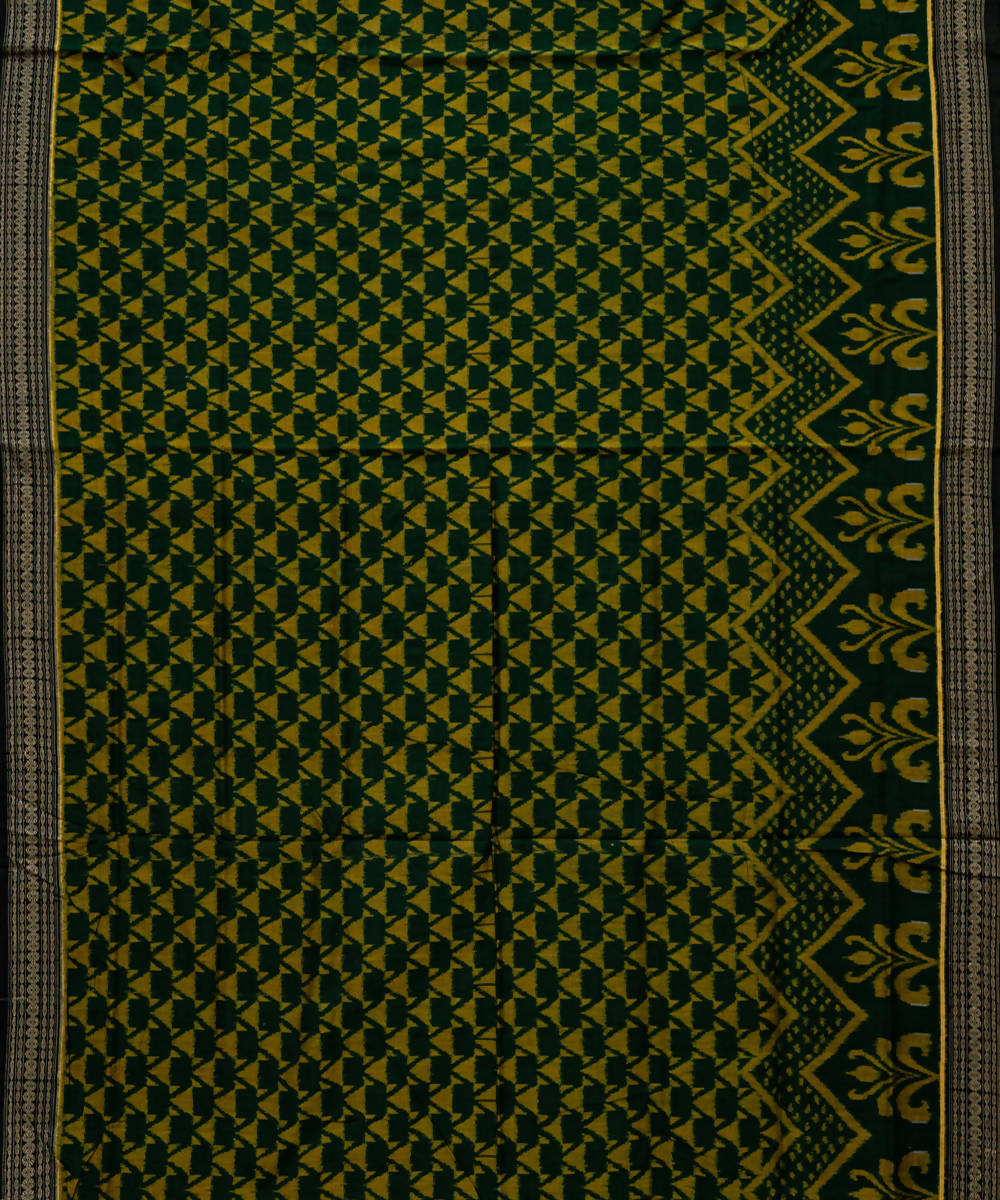 Calpoly pomona green mustard yellow handloom cotton sambalpuri saree