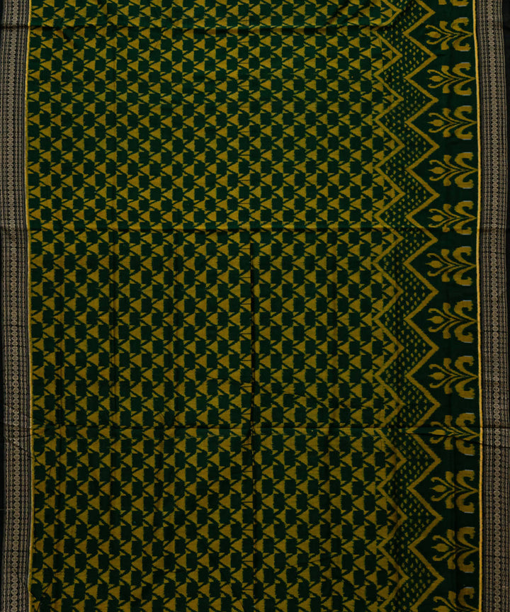 Calpoly pomona green mustard yellow handloom cotton sambalpuri saree