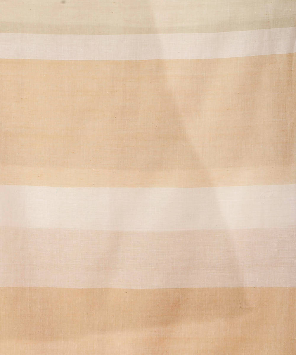 Cream white handwoven fulia cotton multicolour checks stole