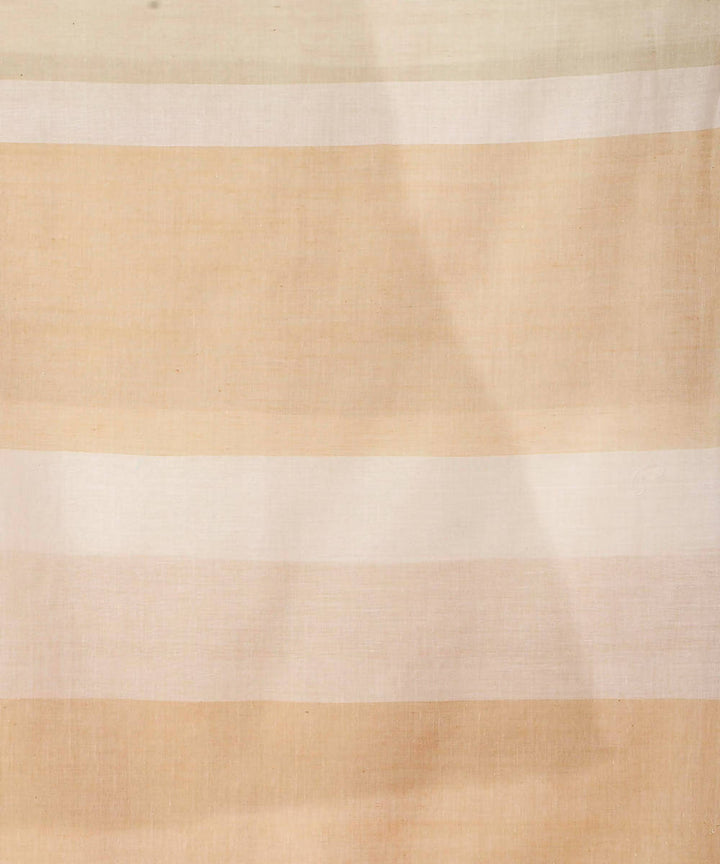 Cream white handwoven fulia cotton multicolour checks stole