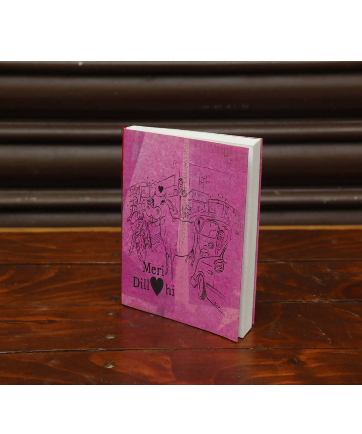 Pink meri delhi diary made from kite paper and handmade paper