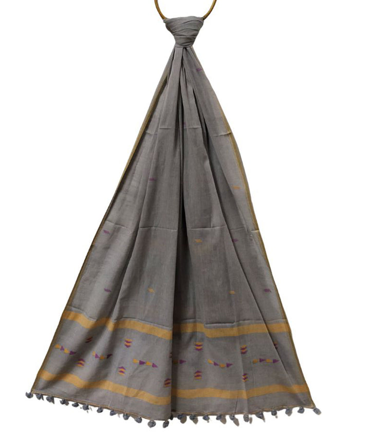 Grey handwoven cotton jamdani stole