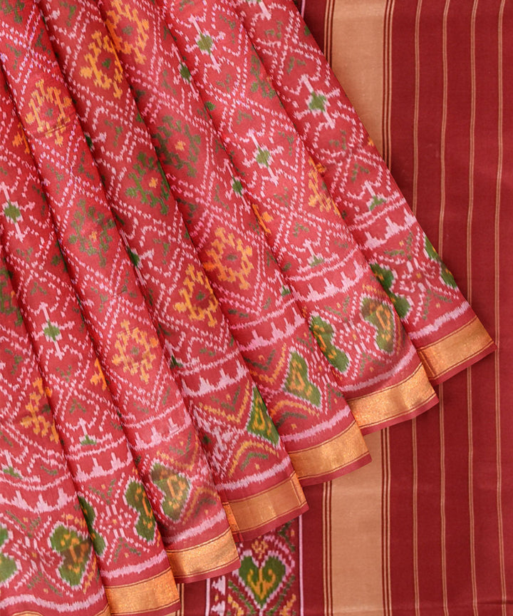 Red silk handwoven patola saree