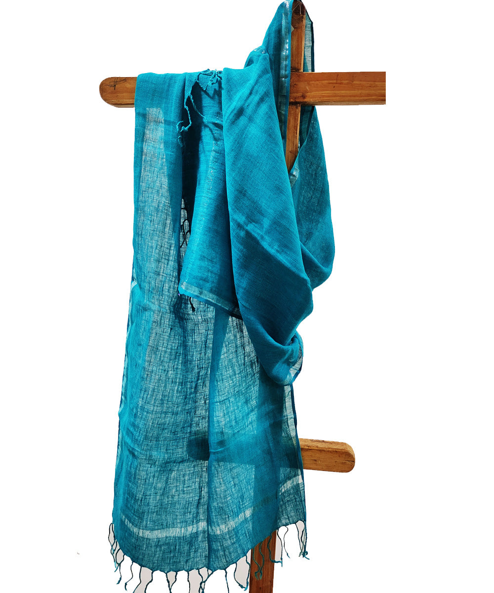 Sky blue handloom cotton assam stole