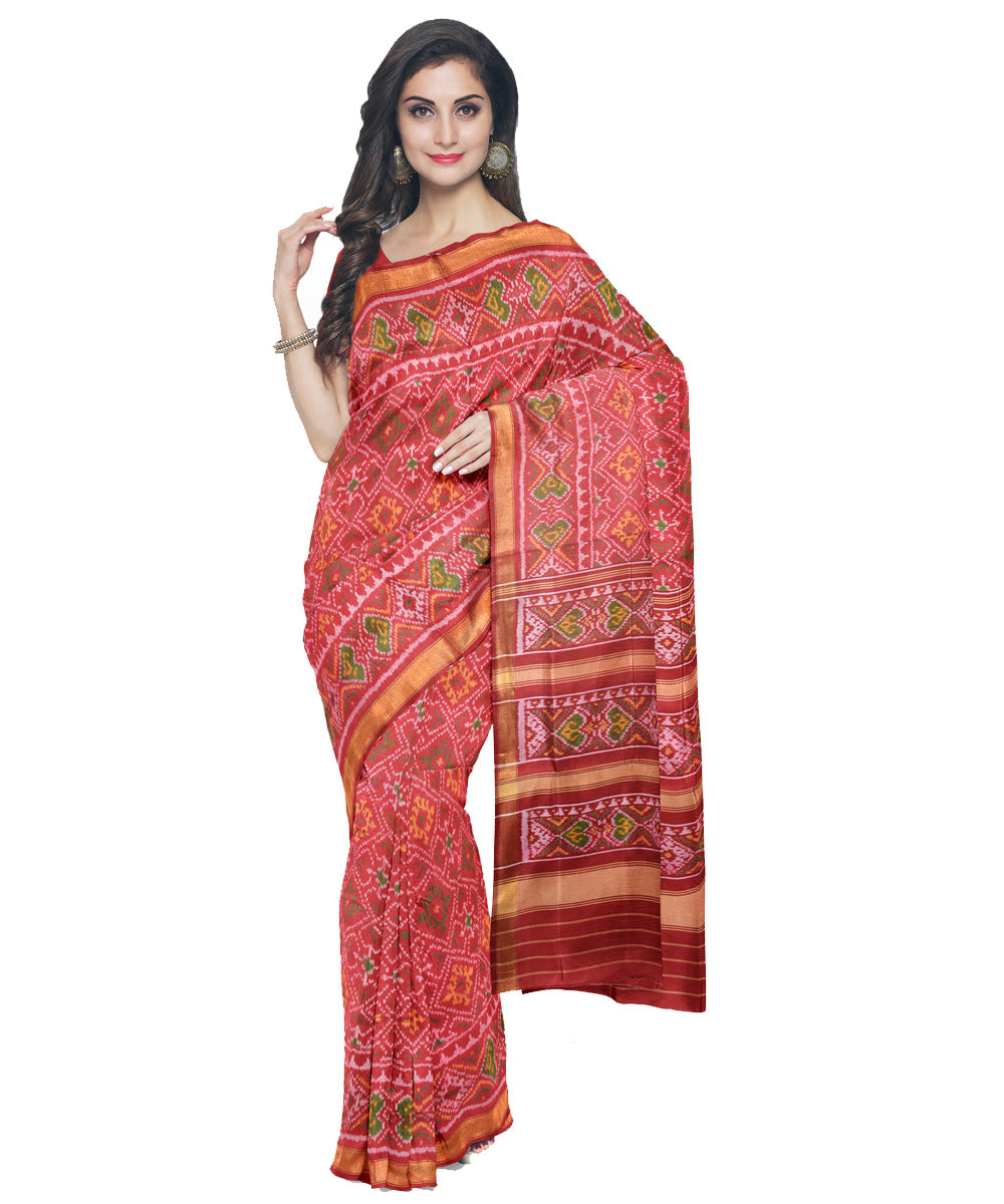 Red silk handwoven patola saree