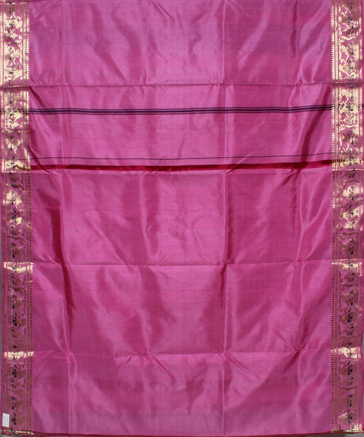 Light pink handwoven silk swarnachari baluchari saree