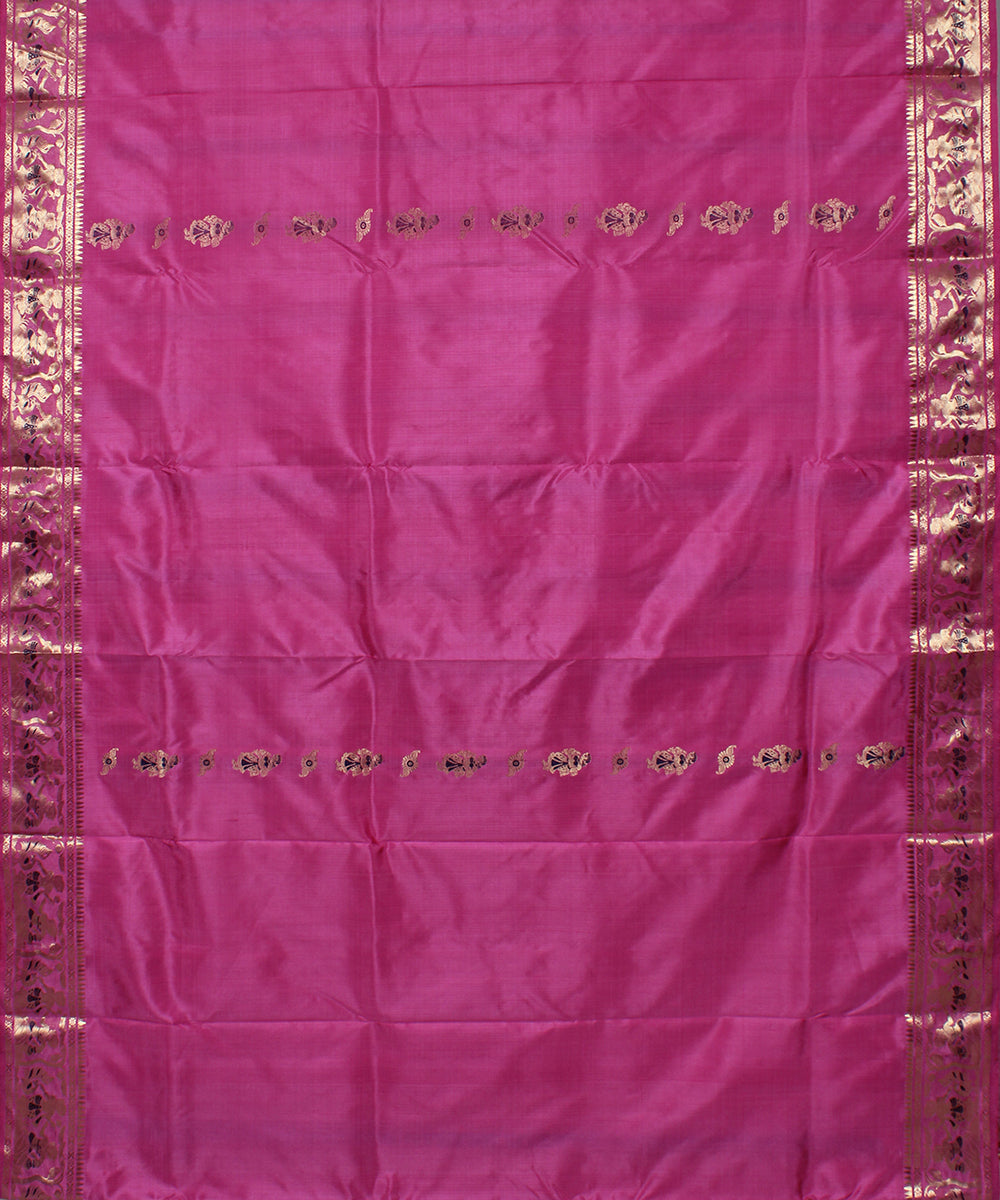 Light pink handwoven silk swarnachari baluchari saree