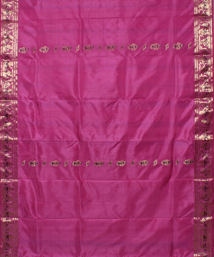 Light pink handwoven silk swarnachari baluchari saree