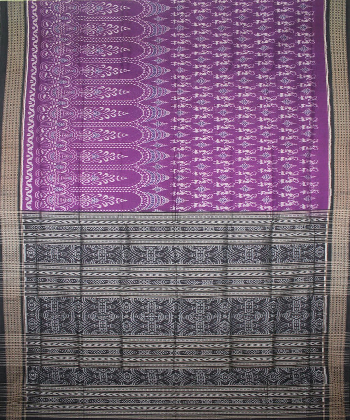 Purple Black Handloom Sambalpuri Ikat Saree