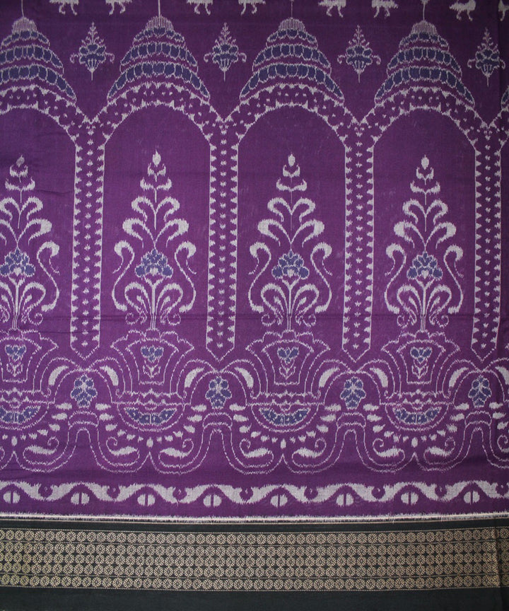 Purple Black Handloom Sambalpuri Ikat Saree