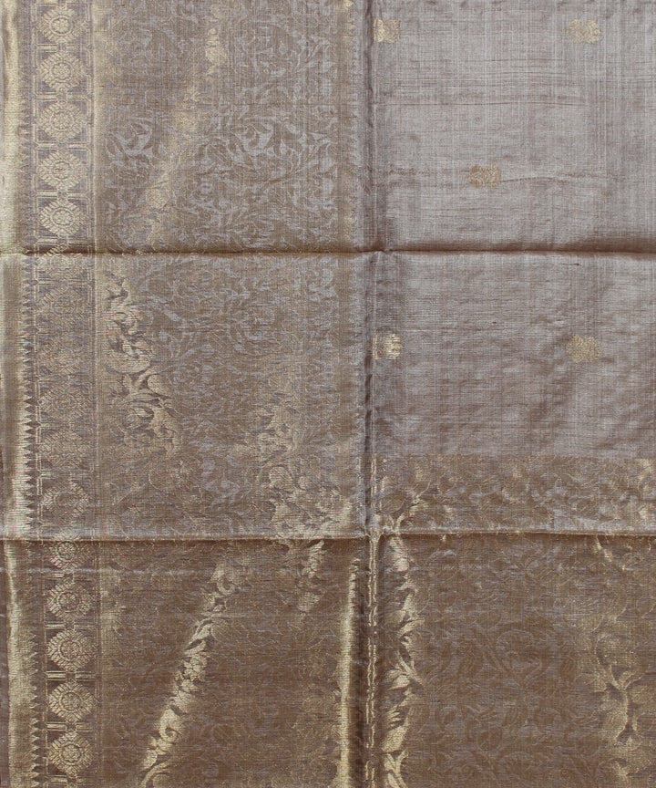 Brown hand woven kosa tussar silk saree