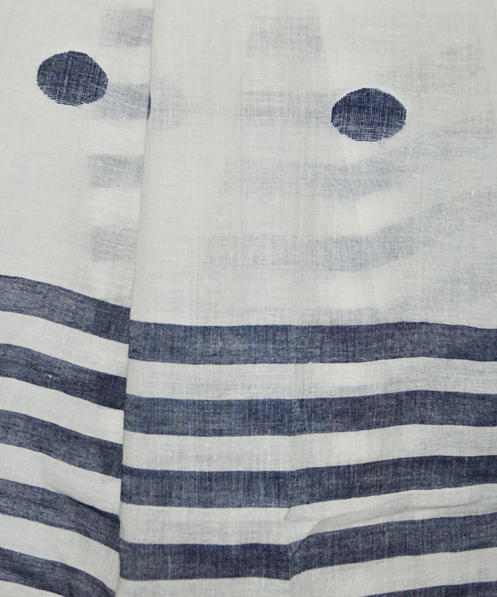 White black handwoven cotton jamdani stole