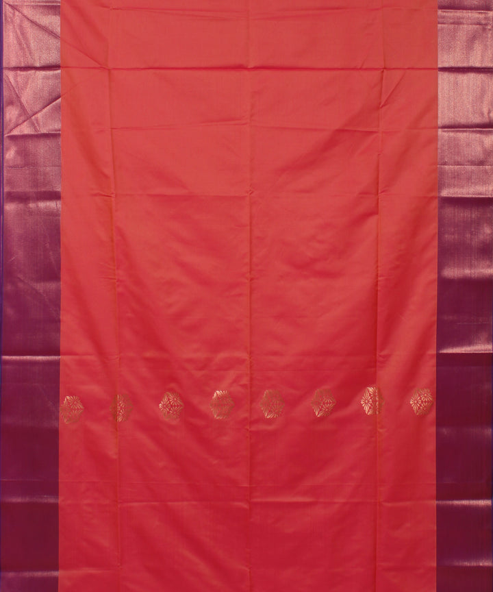 Pink sea blue handwoven Karnataka soft silk saree