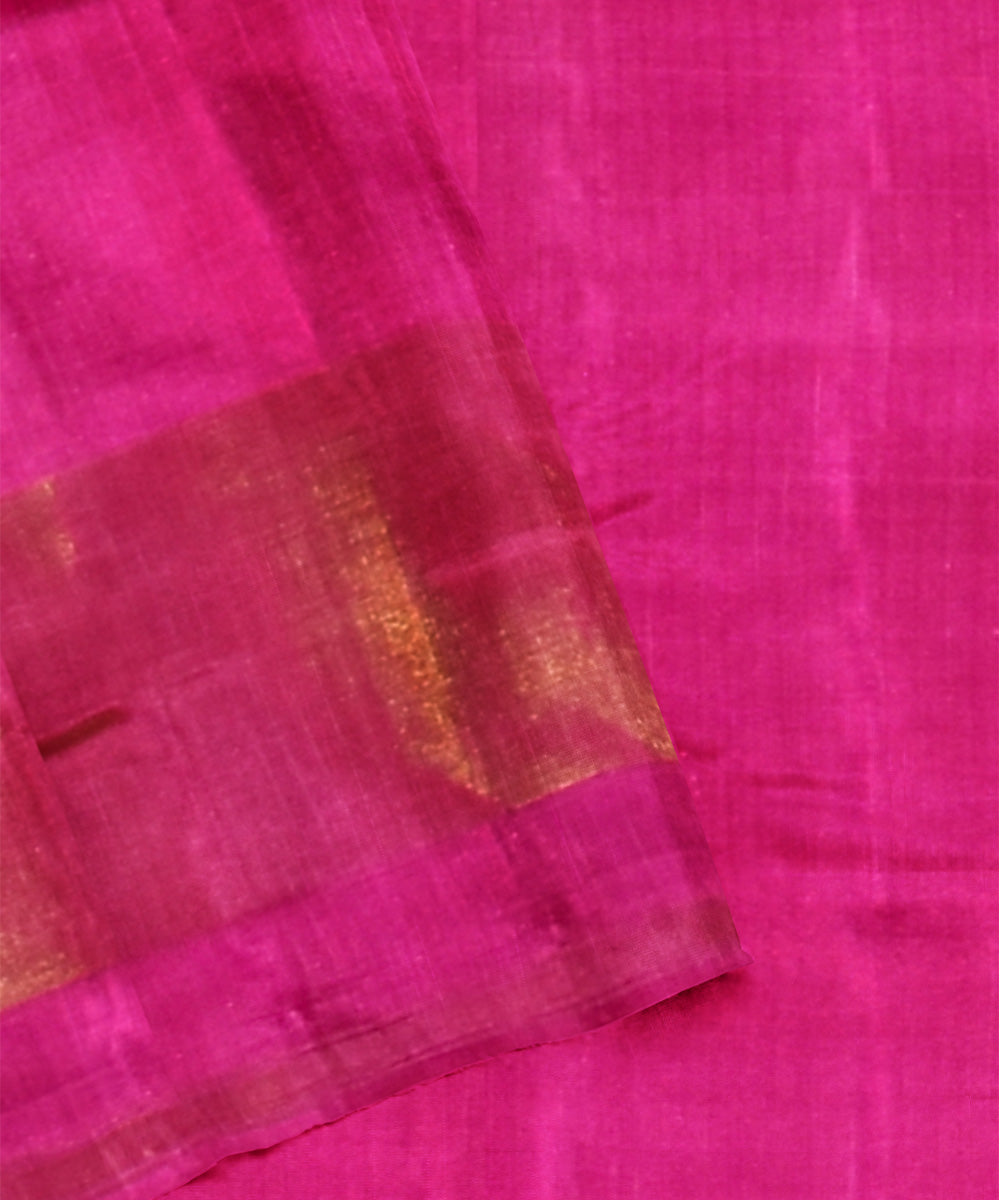 Bright pink silk handloom patola ikat saree